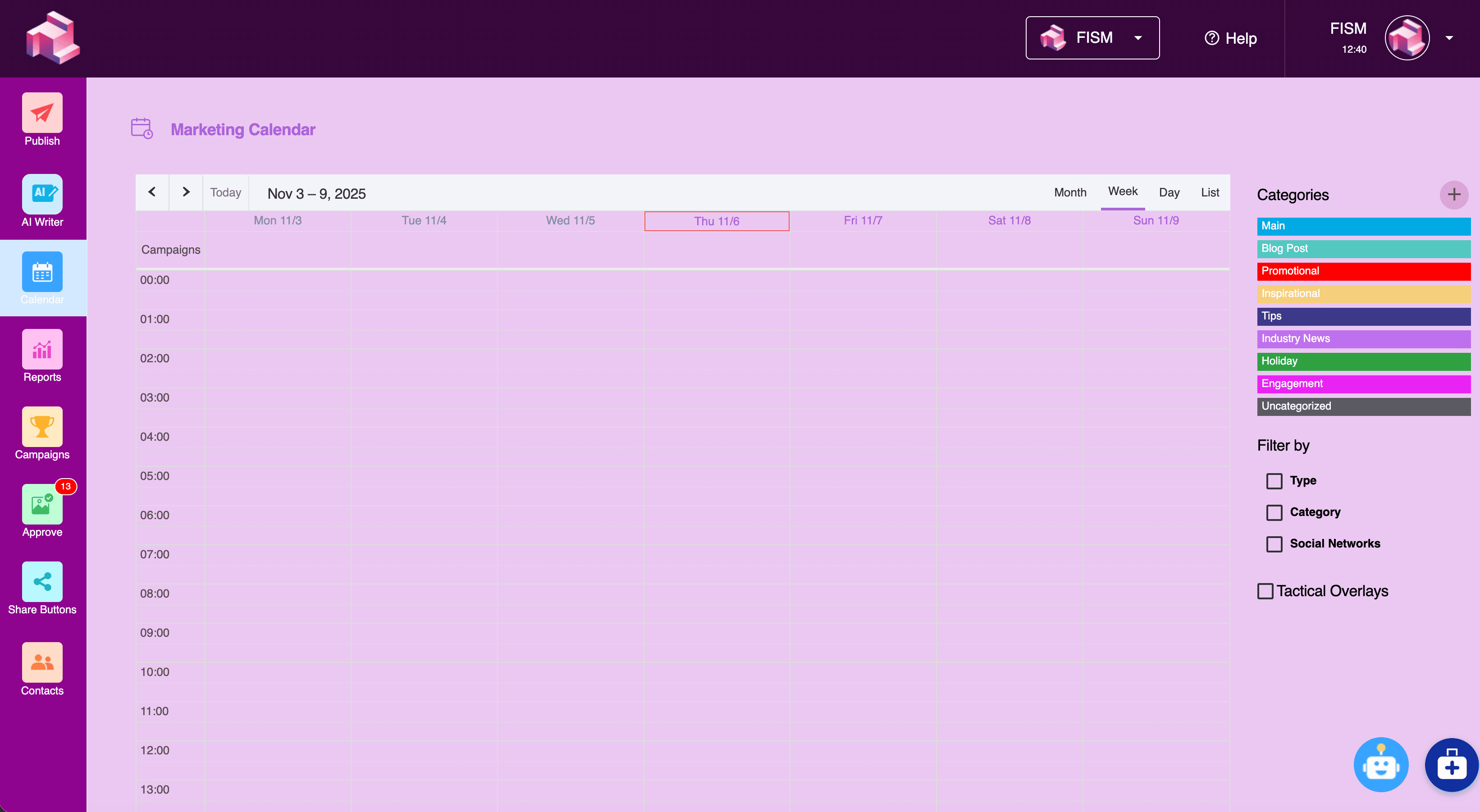 FISM Content Calendar